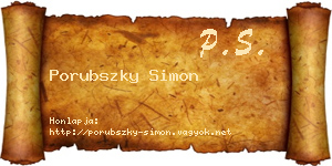 Porubszky Simon névjegykártya